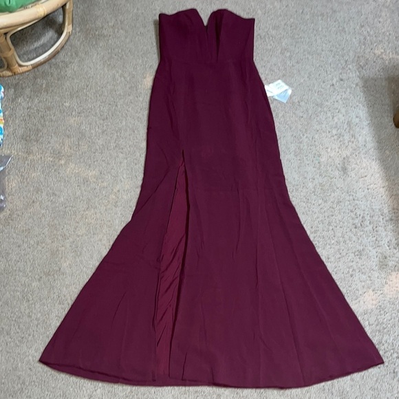 Dress The Population Fernanda Strapless Evening Gown Burgundy XLarge - Picture 3 of 8